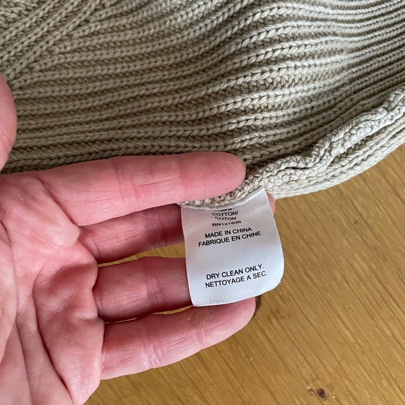 Cotton, cream/tan sweater vest, large - Picture 3 of 6